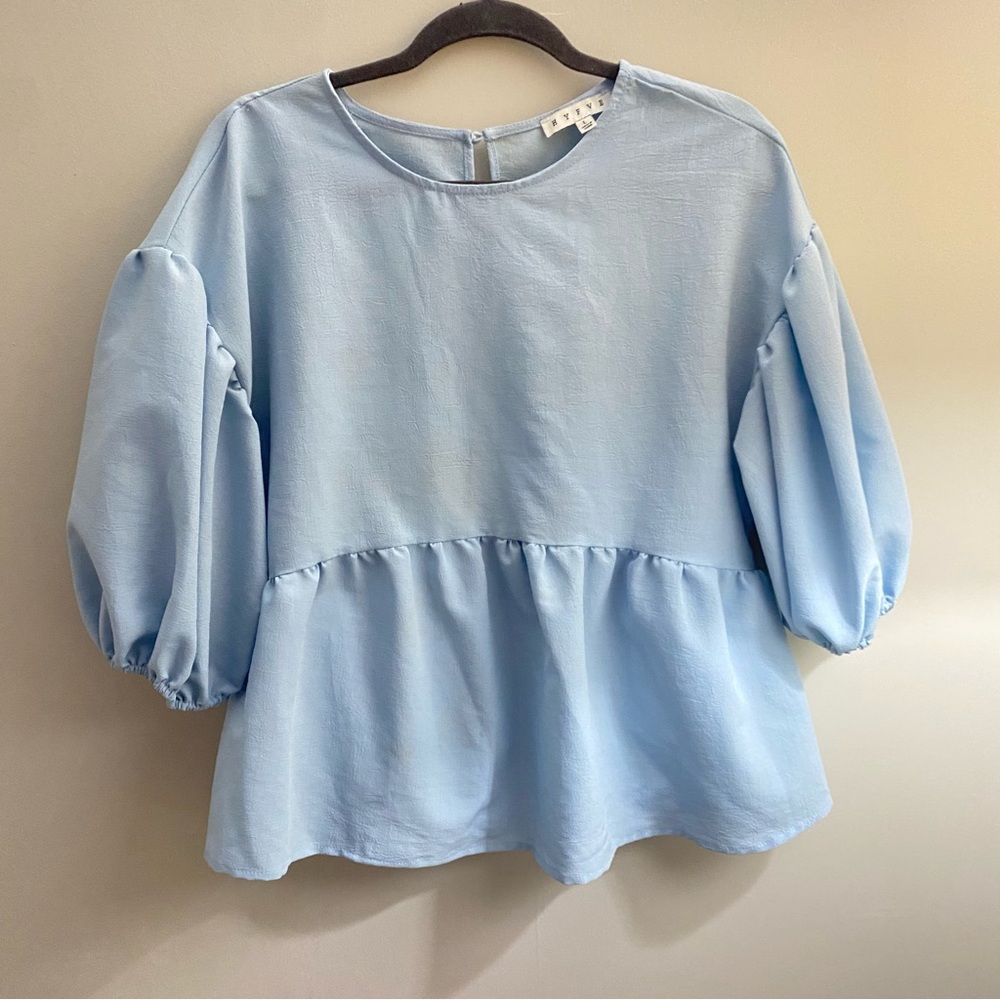 Blue Peplum Blouse